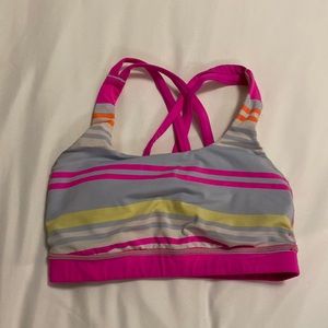 Lululemon Energy Sports Bra striped multicolor Size 6